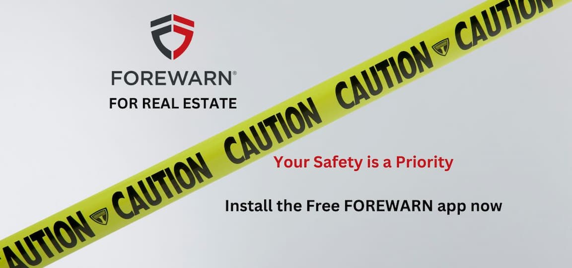 Caution graphic for Forewarn realtor safety app